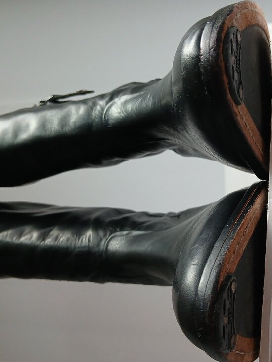 BCBG Max Azaria Black Leather Over The Knee Equestrian Style Riding Boots Size 8 - Picture 5 of 11